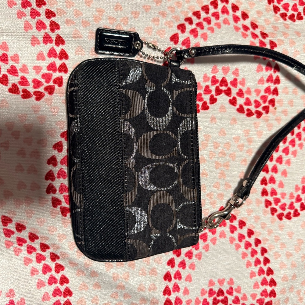 Coach Black and Gray Wristlet